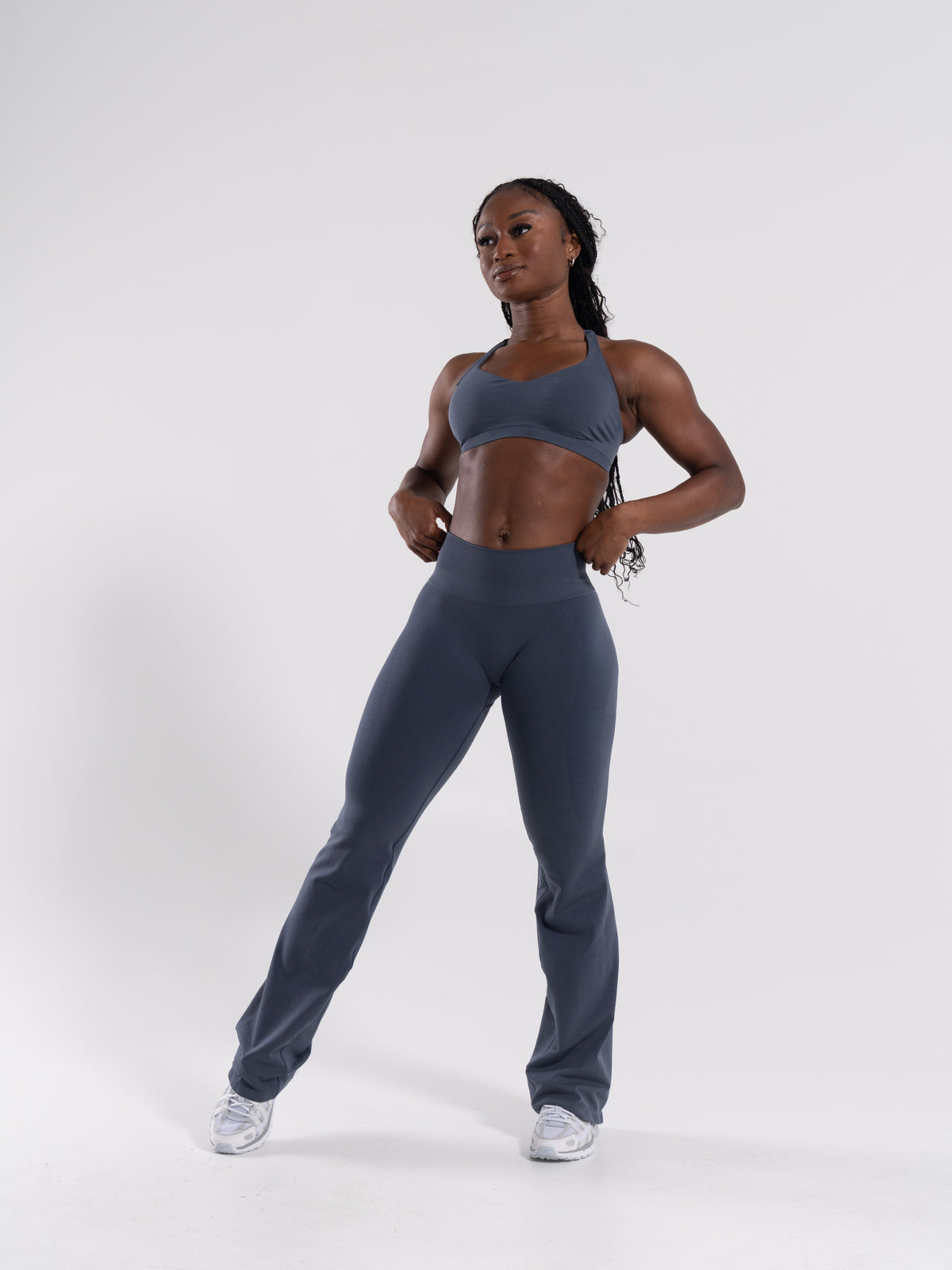 Pump Mid Rise Flared Pant - Dusty Navy product media