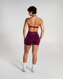Amplify Mid Rise Short in Mulberry – women's shorts in nylon and polyester fabric, view 6