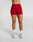 Amplify Mid Rise Short in Scarlet – women's shorts in nylon and polyester fabric