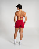Amplify Mid Rise Short in Scarlet – women's shorts in nylon and polyester fabric, view 6