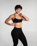Amplify Minimal Bra in Black – women's seamless light-support sports bra
