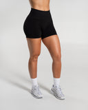 Amplify Mid Rise Short in Black – women's shorts with breathable fabric