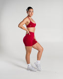 Amplify Ultra-High Rise Short in Scarlet – women's shorts with breathable fabric, view 7
