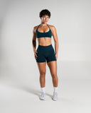 Amplify Mid Rise Short in Deep Sea – women's mid-rise seamless compression shorts, view 5