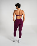 Amplify Mid Rise Legging in Mulberry – women's mid-rise seamless compression legging, view 5