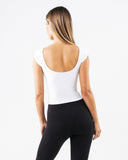 Basics Open Back Top - White