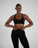 Elevate Bra in Black – women's seamless high-support sports bra