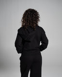 Core Midweight Fleece Zip Hoodie in Black – women's hoodie in cotton and polyester fabric