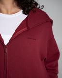 Core Midweight Fleece Zip Hoodie in Strawberry Jam – women's hoodie in cotton and polyester fabric, view 5