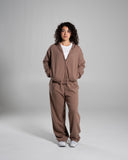Core Midweight Fleece Zip Hoodie in Taupe – Alphalete women's hoodie