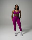 Pump Mid Rise Legging - Dark Fuchsia