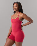 Halter Push Tank - Scarlet