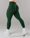 Pump Mid Rise Legging - Court Green w/ Logo