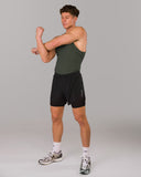 Zero Ribbed Tank 2pk - Signature Green / Signature Brown