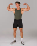 Zero Ribbed Tank 2pk - Signature Green / Signature Brown