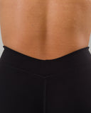 Dip Back Mid Rise Short - Black