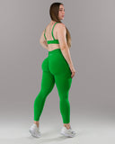 Pump Mid Rise Legging - Emerald Green w/ Logo