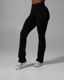 Pump Mid Rise Flared Pant Long - Black