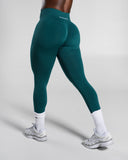 Pump Mid Rise Legging in Dark Teal – women's mid-rise seamless compression legging