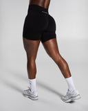 Pump Mid Rise Short in Black – women's mid-rise seamless compression shorts