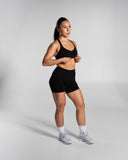 Pump High Rise Short in Black – Alphalete women's shorts, view 6