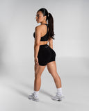 Pump High Rise Short in Black – women's high-rise seamless compression shorts, view 7