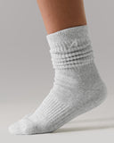 Scrunch Sock 3pk in White / Wheat / Heather Grey – Alphalete women's crew socks