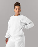 Staple Crewneck in White – unisex sweatshirt in cotton and polyester fabric, view 8