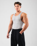Zero Ribbed Tank 2pk - Heather Grey