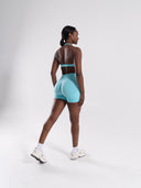 Pump High Rise Short - Aqua Blue