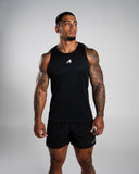 Base Cutoff in Black – men's tank top