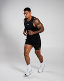 Base Cutoff in Black – men's tank top with breathable fabric