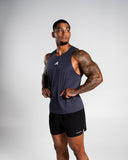 Base Cutoff in Dusty Navy – men's tank top with breathable fabric